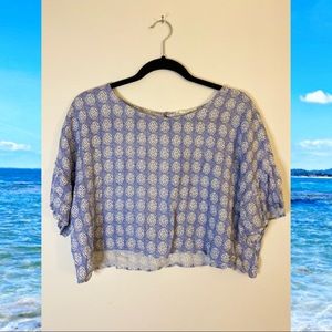 LUSH Blue Blue Crop Top Sz M